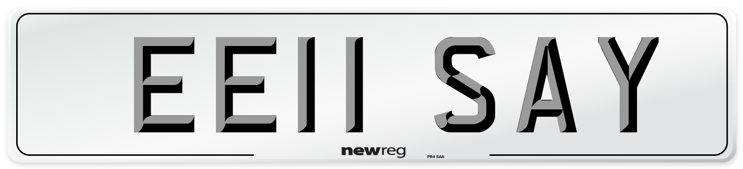 EE11 SAY Number Plate from New Reg